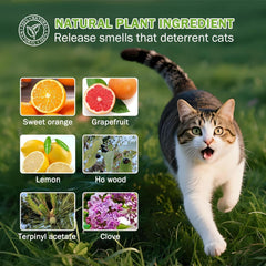 SHIUMORE cat repellent balls showcasing natural ingredients like clove and citrus for safe deterrence.