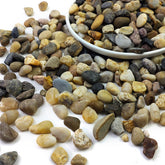 SHIZWU river rocks 8-12mm close-up texture showing natural color mix for decor.