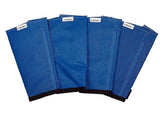 SHOOFLY Horse Leggins blue medium front view shows breathable mesh for leg comfort during rides