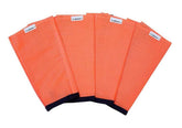 SHOOFLY Horse Leggins on a stall-horse leg showing orange color and secure fit