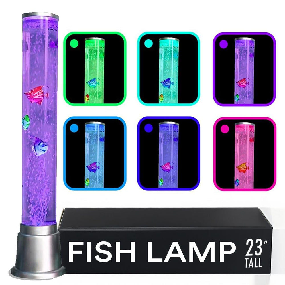 Shop LC Fish Lamp front view with bubble-tube glow for calming ambience
