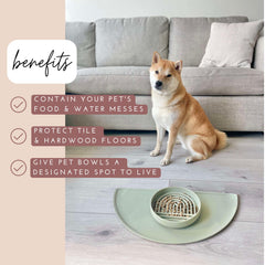 Should We Go half moon design silicone mat sage green keeps bowls in place during meals