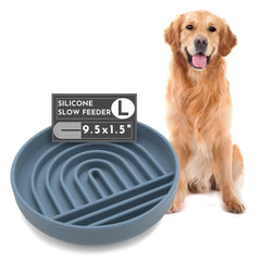 Should We Go? Slow Feeder bowl, large ocean color; promotes slower eating and enrichment.