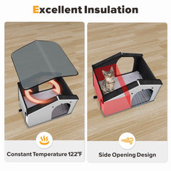 SHU UFANRO cat house with double doors and flaps enhances visibility and protection.