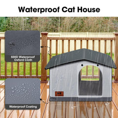 SHU UFANRO insulated heated cat house door flap blocks drafts while visibility remains