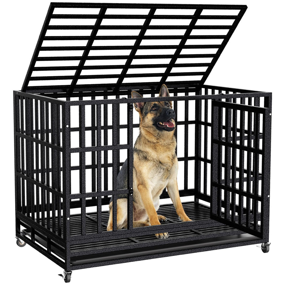 SHUSHIM Enhanced Heavy-Duty Dog Kennel frame close-up showing reinforced steel for durability