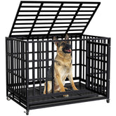 SHUSHIM Enhanced Heavy-Duty Dog Kennel frame close-up showing reinforced steel for durability