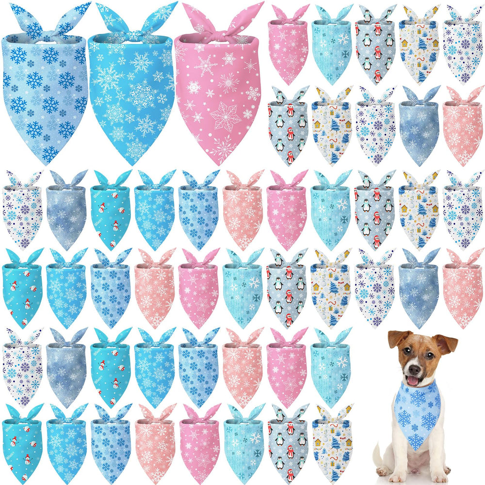 Shyyween snowflake design dog bandana for festive winter looks