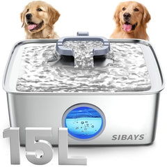 SIBAYS dog fountain 15L capacity enables multi-pet hydration with less frequent refills.