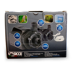 Sicce MULTI 5800 submerged installation demonstrates quiet operation and steady water flow.