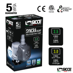 Sicce Syncra Silent 3.0 top closeup highlighting rotor self-cleaning feature and durable build.
