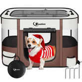 Siedihit dog cat playpen foldable design for quick travel setup and simple storage.