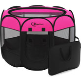 Siedihit dog playpen with open top cover for quick access and airflow.