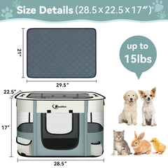 Siedihit foldable pet kennel with carry case for quick storage.