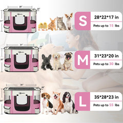 Siedihit playpen pink large side view shows indoor-outdoor versatility.