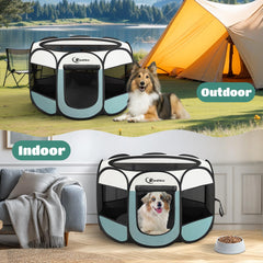 Siedihit playpen rolled into tote for easy carrying and compact storage.