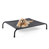 SIEMOUR cooling elevated dog bed with breathable mesh for cooler naps.