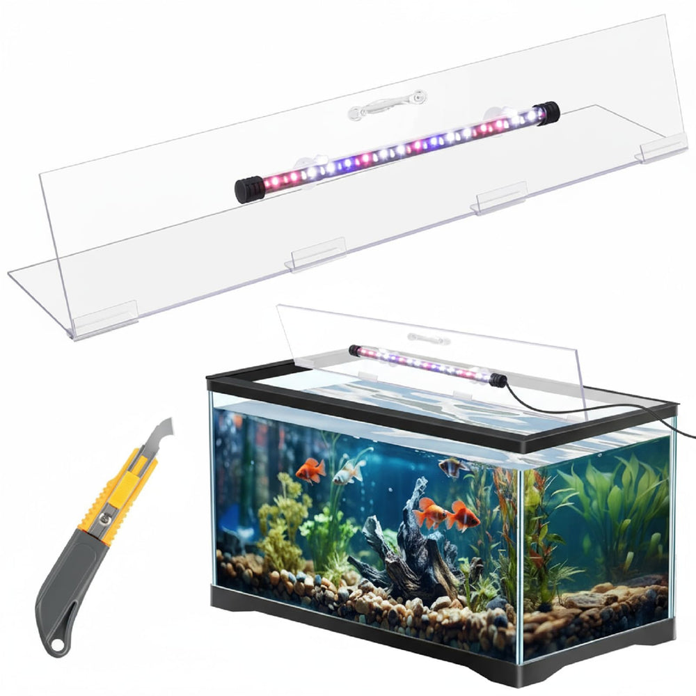 Sieral aquarium lid polycarbonate canopy shows clear visibility for easy fish observation.