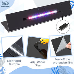 Sieral aquarium lid uses suction cups for secure placement.
