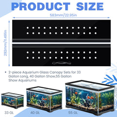 Sieral aquarium canopy 2-piece open view demonstrates easy access and folding design