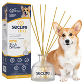 SIGNS SecureDog diffuser jar releasing calming pheromones for anxious dogs.