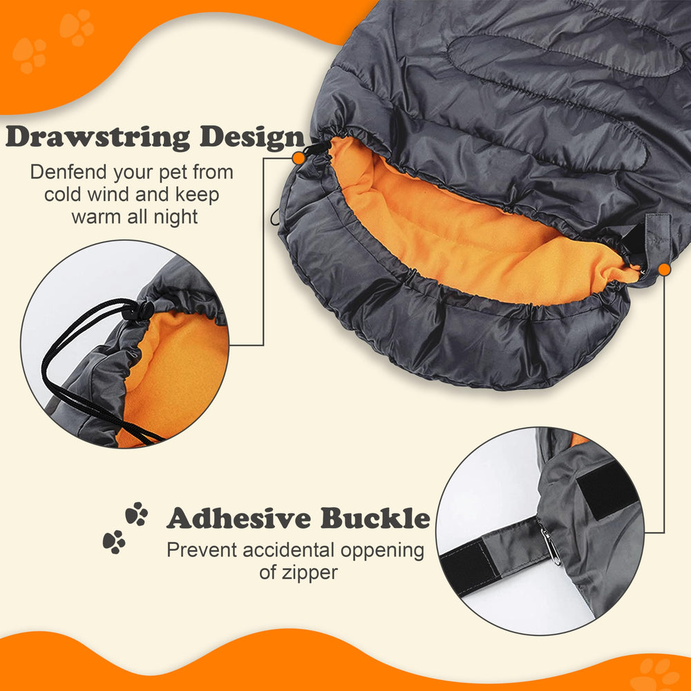 SILANON dog sleeping bag fleece lining provides cozy warmth for chilly nights