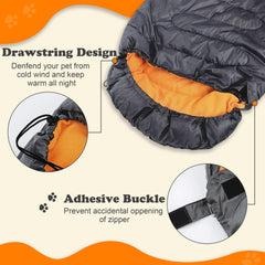 SILANON dog sleeping bag fleece lining provides cozy warmth for chilly nights