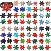 Silkfly Christmas dog collar flowers close-up showing 30 styles for festive collars.