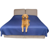 Silly Legacy thin reversible waterproof bed cover in queen size provides dual-tone protection from pet messes