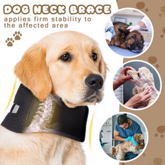 SilTriangle dog neck brace front view with reflective safety strip for night outings