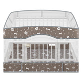 SilTriangle dog playpen cover top ring secures fit and shields from sun.
