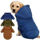 SilTriangle dog hoodie front view shows warm, snug fit for cold days.
