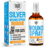 SILVER GRADE Cat Wound Care Spray bottle front showing safe formula for irritated skin