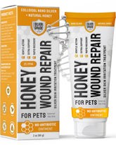 SILVER GRADE honey wound gel application demonstrates soothing pet skin care after walks