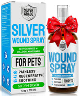SILVER GRADE Wound Spray bottle for pets, easy spray for hot spots relief.