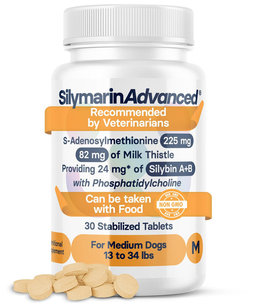 SilymarinAdvanced medium dog liver health tablets ready for daily use