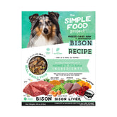Simple Food Project Bison Recipe bag open with dog bowl for easy, balanced dinner.