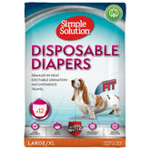 Simple Solution dog diapers large pack close-up showing secure fit for female dogs
