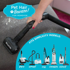 Simplicity Vacuums SPET-Tool rotating handle facilitates precise cleaning.