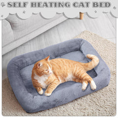 Sintuff self-warming cat bed raised edges support head and neck comfort