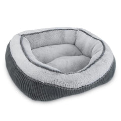 SIWA MARY dog bed gray stripes exterior offers cozy lounging and style