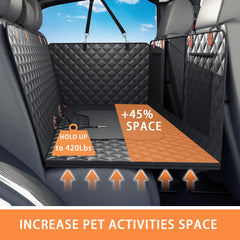 Sixheels dog car hammock with hard bottom for stability during rides.
