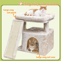 SIYIPURR cat tree perch and cozy condo provides a comfy nap spot and sun-watching perch.