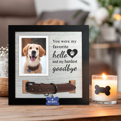 Skittypurr pet memorial frame photo and collar area beautifully frames cherished memories.