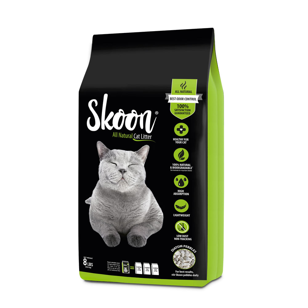 Skoon All Natural Cat Litter Original bag front view showing lightweight design for easy handling