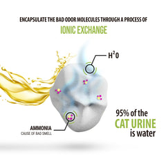 Skoon Cat Litter absorption action close-up demonstrating fast urine absorption