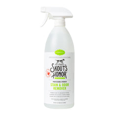 Skout's Honor pet stain odor remover bottle pour for easy carpet stain lifting