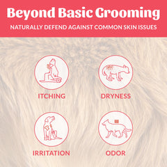 Skout's Honor probiotic dog shampoo label closeup shows natural ingredients listing