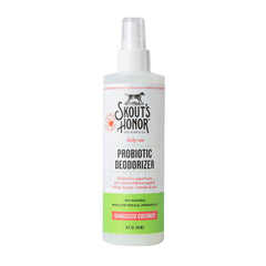 Skout's Honor probiotic pet deodorizer spray bottle for daily freshness
