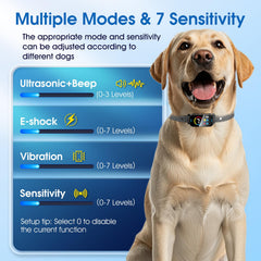 SLAYKAM ultrasonic bark collar waterproof feature ensures outdoor durability during walks and rain.